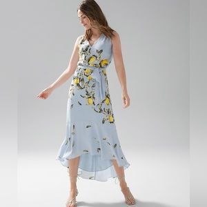 White House Black Market Lemon Print Dress
